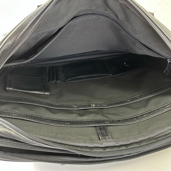 SATCHI genuine black leather messenger bag unisex academia - Picture 7 of 16